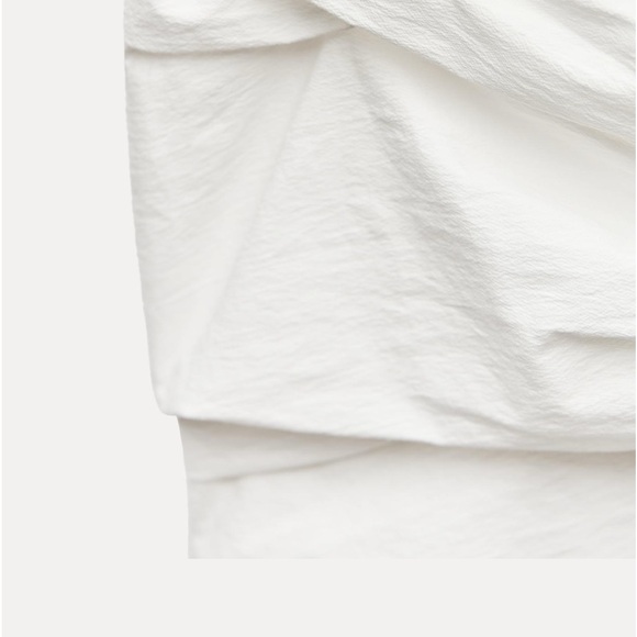 NWT Zara Woman Bloggers Fav Bow KNOTTED MINI SKIRT ZW COLLECTION White Size XS - Picture 7 of 14